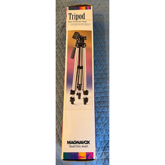 Magnavox Tripod Universal Two Way Panhead 4 Way Movement Rubber Tipped Feet - Picture 7 of 10